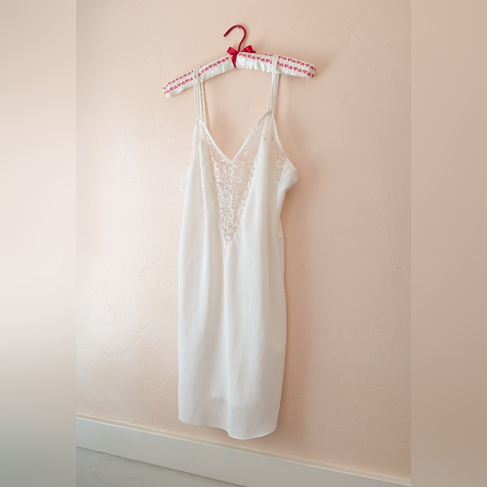 Vintage Victoria's Secret Gold Label Ivory White Lace Slip Dress Size Medium